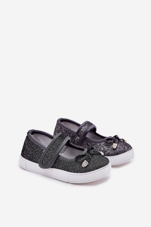 ballerine per bambini con nastri colore nero Amirinas