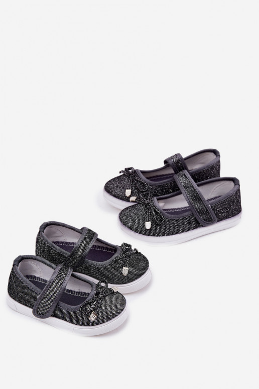 ballerine per bambini con nastri colore nero Amirinas
