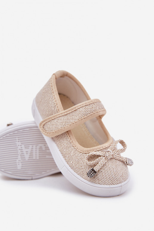 ballerine per bambini con nastri colore dorato Amirinas ballerine per bambini con nastri colore dorato Amirinas