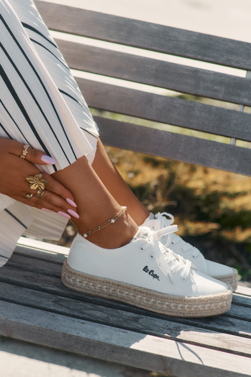 Scarpe casual con lacci Lee Cooper LCIN-25-44-3217 bianche