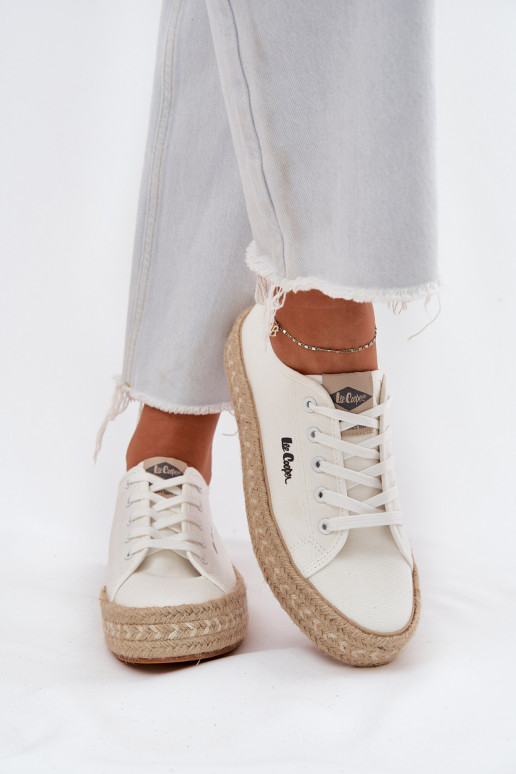 Scarpe casual con lacci Lee Cooper LCIN-25-44-3217 bianche