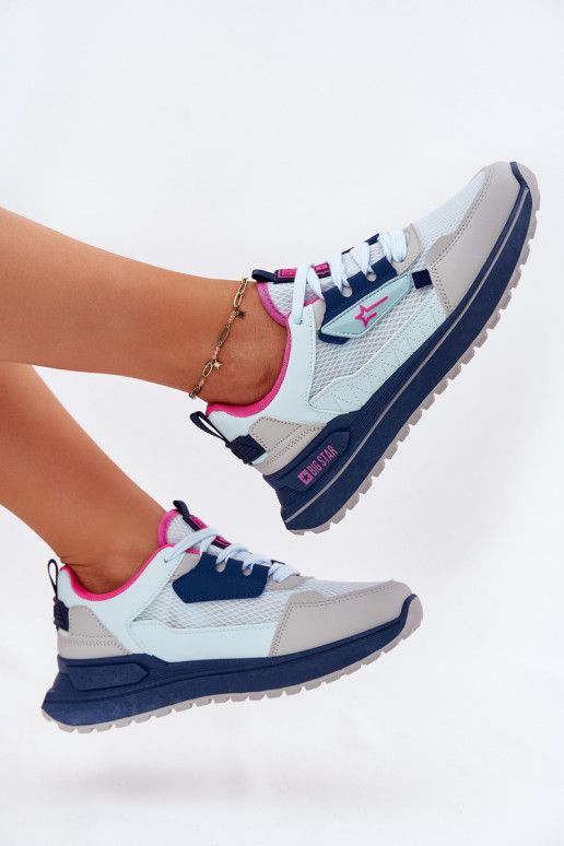 scarpe da ginnastica Femminile con una piattaforma Big Star RR274A225 HI-POLY SYSTEM colore blu