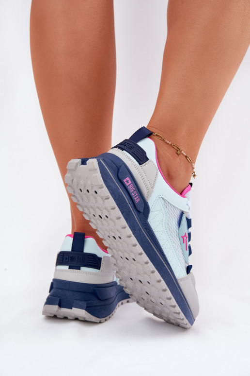 scarpe da ginnastica Femminile con una piattaforma Big Star RR274A225 HI-POLY SYSTEM colore blu