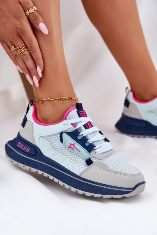 scarpe da ginnastica Femminile con una piattaforma Big Star RR274A225 HI-POLY SYSTEM colore blu