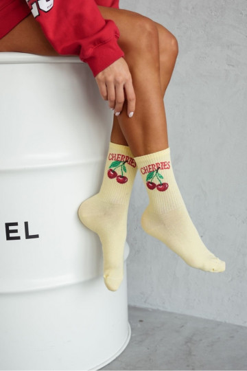 Calzini Femminile CHERRIES colore giallo