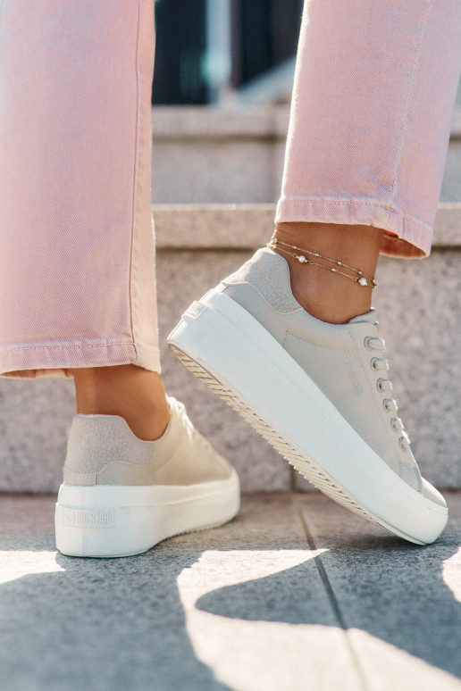  Scarpe per il tempo libero con una piattaforma Big Star RR274465 beige