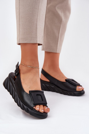 Sandali da donna Femminile Su un cuneo con decorazione Artiker 56C2156 colore nero 2