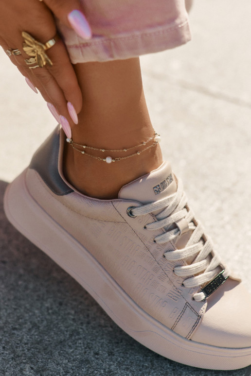 Scarpe modello sneakers Femminile in ecopelle Big Star RR274259 beige Scarpe modello sneakers Femminile in ecopelle Big Star RR274259 beige