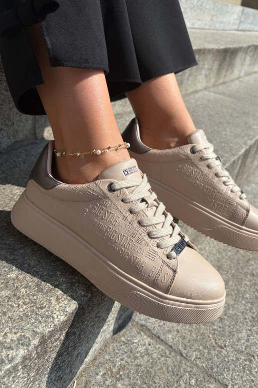 Scarpe modello sneakers Femminile in ecopelle Big Star RR274259 beige Scarpe modello sneakers Femminile in ecopelle Big Star RR274259 beige