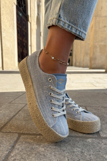 Scarpe per il tempo libero con una piattaforma Con treccia Lee Cooper LCIN-25-02-3283 colore blu