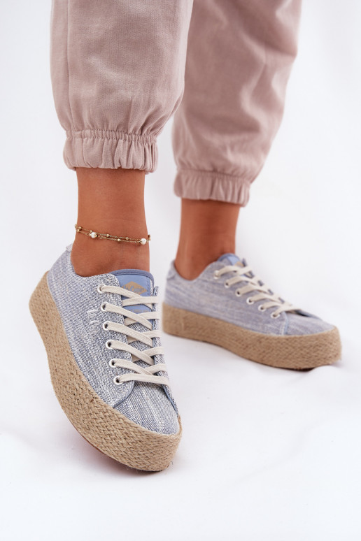 Scarpe per il tempo libero con una piattaforma Con treccia Lee Cooper LCIN-25-02-3283 colore blu Scarpe per il tempo libero con una piattaforma Con treccia Lee Cooper LCIN-25-02-3283 colore blu