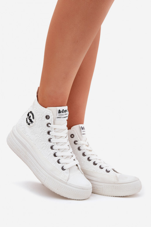 Scarpe per il tempo libero con una piattaforma Lee Cooper LCIN-25-44-3209L Biale Scarpe per il tempo libero con una piattaforma Lee Cooper LCIN-25-44-3209L Biale