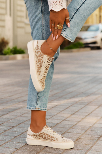 Basso Scarpe per il tempo libero con motivi di pelliccia di leopardo Lee Cooper LCIN-25-02-3330L beige 2