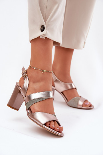 Sandali con tacco alto da donna Sergio Leone SK866 colore oro rosa