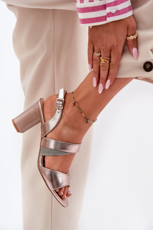 Sandali con tacco alto da donna Sergio Leone SK866 colore oro rosa