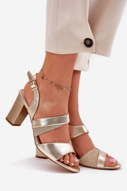 Sandali con tacco alto da donna Sergio Leone SK866 colore dorato