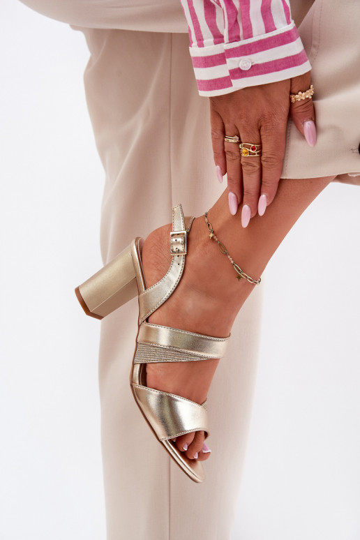 Sandali con tacco alto da donna Sergio Leone SK866 colore dorato