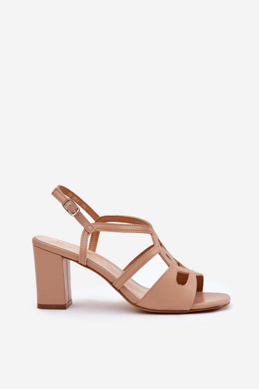 Femminile Sandali col tacco alto Documentazione Sergio Leone SK884 beige