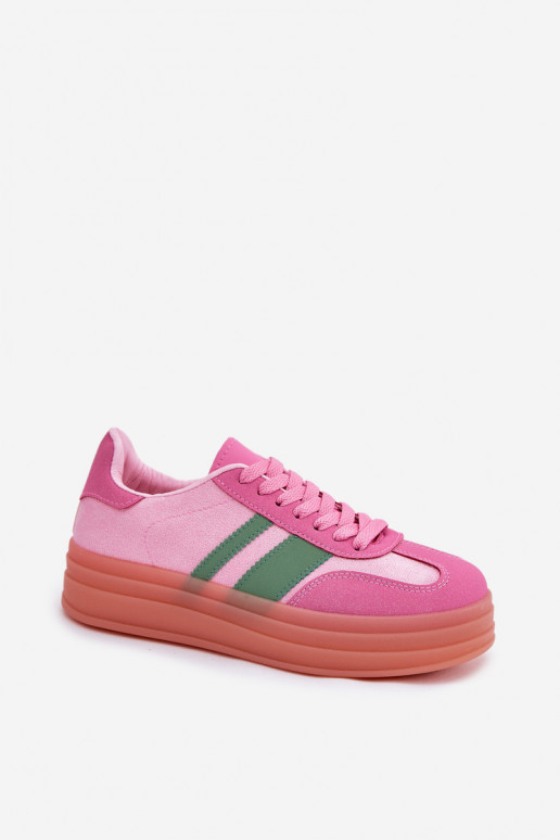 Basso Scarpe modello sneakers con una piattaforma colore rosa Ovivene Basso Scarpe modello sneakers con una piattaforma colore rosa Ovivene