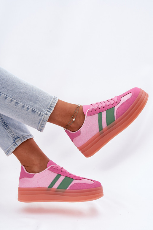 Basso Scarpe modello sneakers con una piattaforma colore rosa Ovivene Basso Scarpe modello sneakers con una piattaforma colore rosa Ovivene