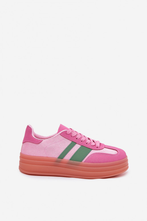 Basso Scarpe modello sneakers con una piattaforma colore rosa Ovivene Basso Scarpe modello sneakers con una piattaforma colore rosa Ovivene