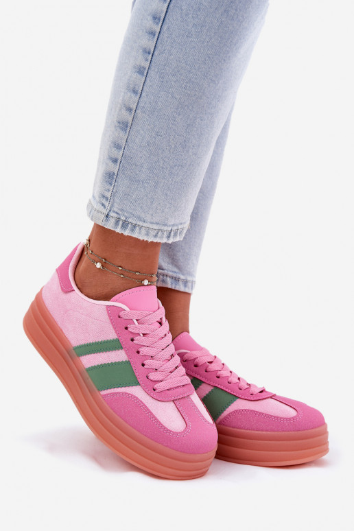 Basso Scarpe modello sneakers con una piattaforma colore rosa Ovivene Basso Scarpe modello sneakers con una piattaforma colore rosa Ovivene