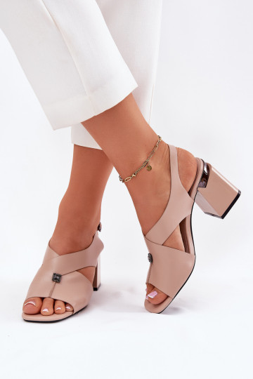 Stile elegante Sandali con tacco alto da donna Vinceza 62238 beige 2