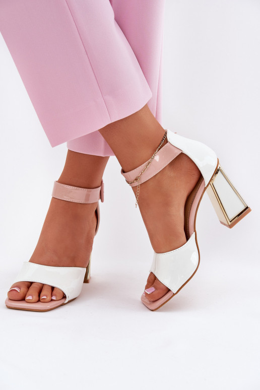 Sandali laccati da donna con i tacchi Vinceza 20266 Colore bianco Sandali laccati da donna con i tacchi Vinceza 20266 Colore bianco