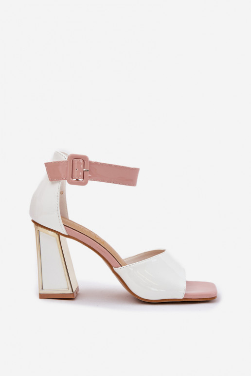 Sandali laccati da donna con i tacchi Vinceza 20266 Colore bianco Sandali laccati da donna con i tacchi Vinceza 20266 Colore bianco