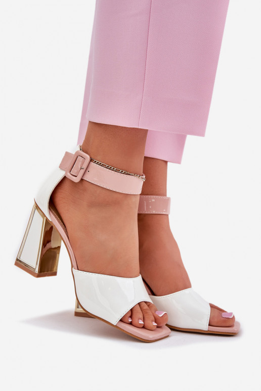 Sandali laccati da donna con i tacchi Vinceza 20266 Colore bianco Sandali laccati da donna con i tacchi Vinceza 20266 Colore bianco