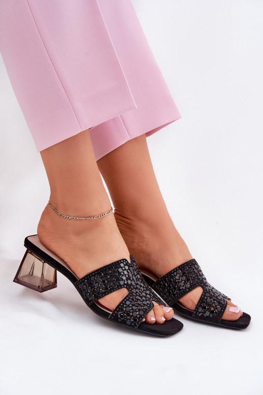 Pantofole da donna con i tacchi Vinceza 62230 colore nero Pantofole da donna con i tacchi Vinceza 62230 colore nero