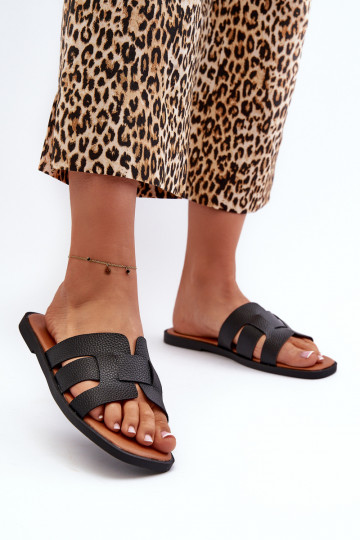 isoscele Pantofole da donna in ecopelle colore nero Risamay