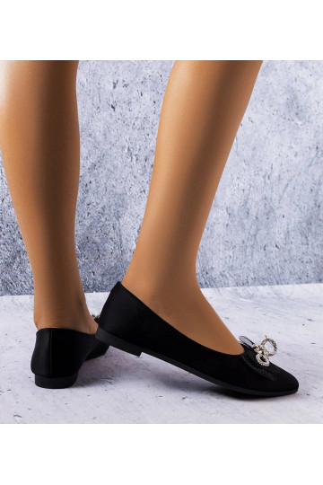 Scarpe nere con fiocchetto e strass, "LaGarde" 2