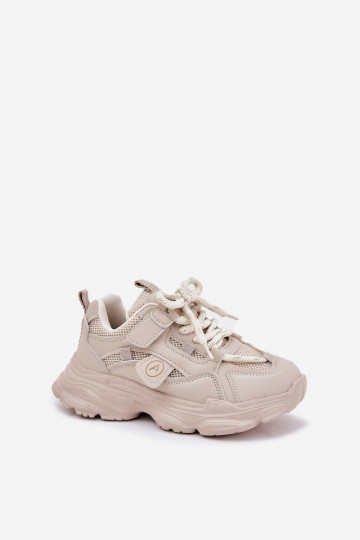 Scarpe modello sneakers Infantile con una piattaforma beige Hanomess