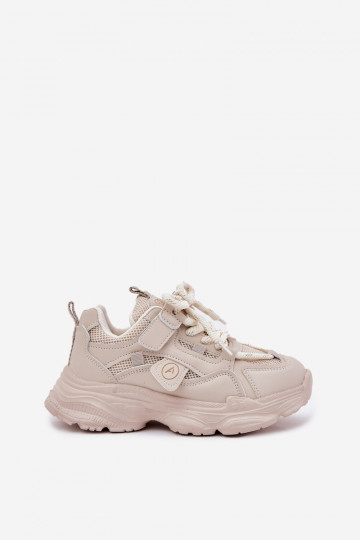 Scarpe modello sneakers Infantile con una piattaforma beige Hanomess 2