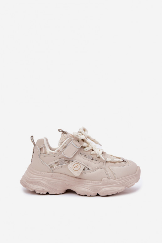 Scarpe modello sneakers Infantile con una piattaforma beige Hanomess
