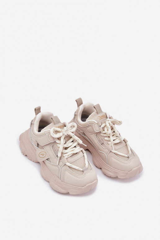 Scarpe modello sneakers Infantile con una piattaforma beige Hanomess