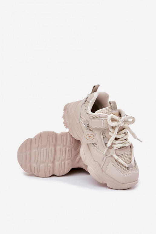 Scarpe modello sneakers Infantile con una piattaforma beige Hanomess