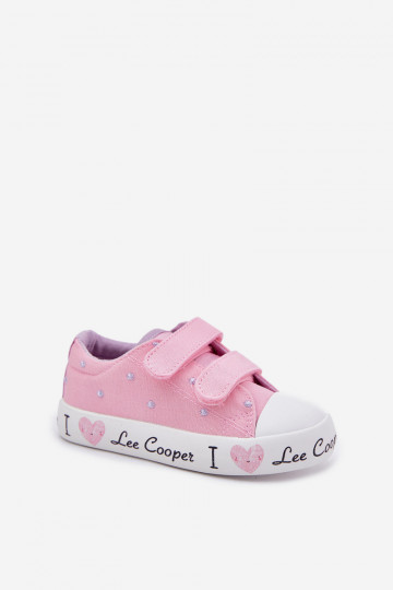 Scarpe da bambino casual bianche con velcro, Lee Cooper LCIN-25-02-3264K