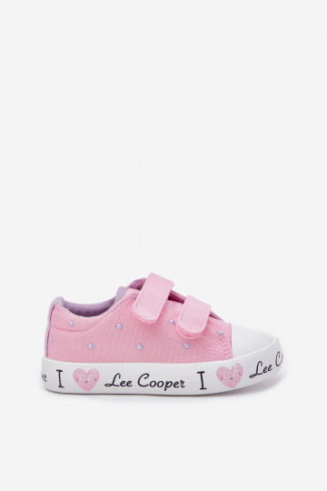 Scarpe da bambino casual bianche con velcro, Lee Cooper LCIN-25-02-3264K 2