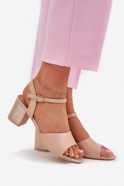 Sandali con tacco alto da donna Vinceza 20275 beige