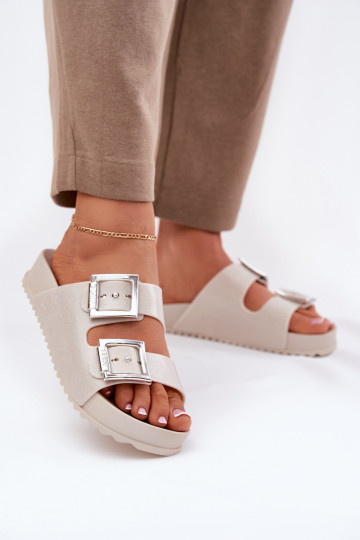 Fragrante Pantofole da donna con fibbie E glitter ZAXY RR285056 beige