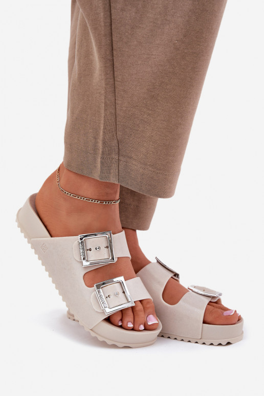 Fragrante Pantofole da donna con fibbie E glitter ZAXY RR285056 beige