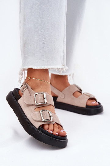 Ballerine in suede rosa chiaro con fibbie, Big Star RR274663 2