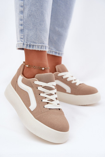 Scarpe modello sneakers Femminile con una piattaforma colore kaki Tellnira