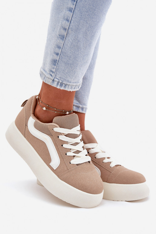 Scarpe modello sneakers Femminile con una piattaforma colore kaki Tellnira