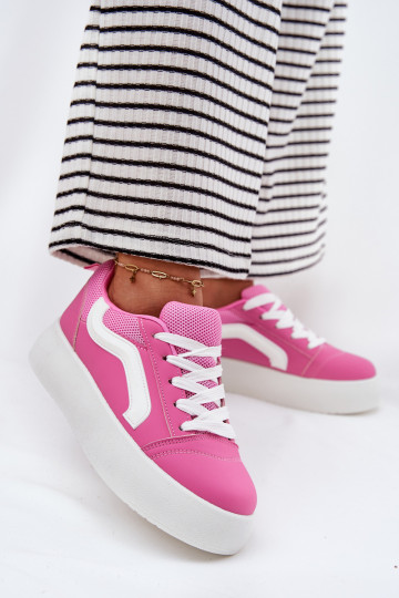 Scarpe modello sneakers Femminile con una piattaforma colore rosa Tellnira