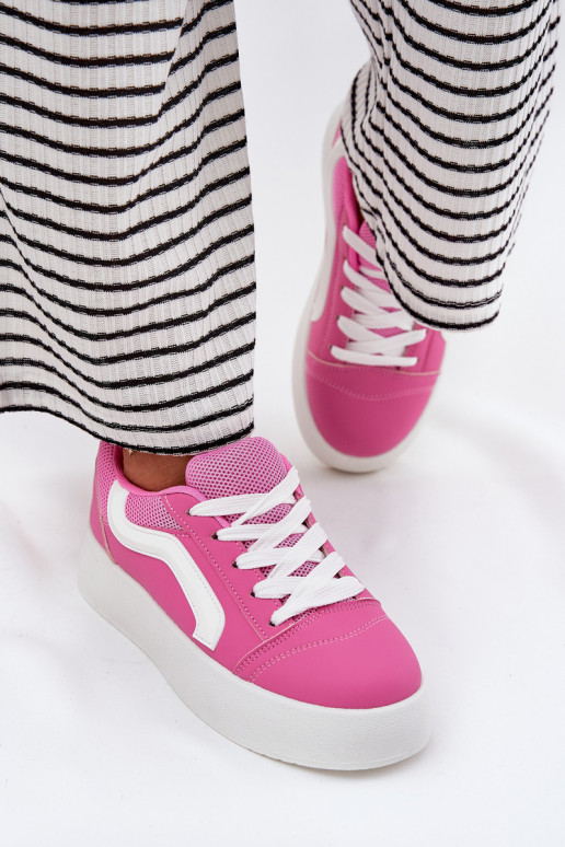 Scarpe modello sneakers Femminile con una piattaforma colore rosa Tellnira