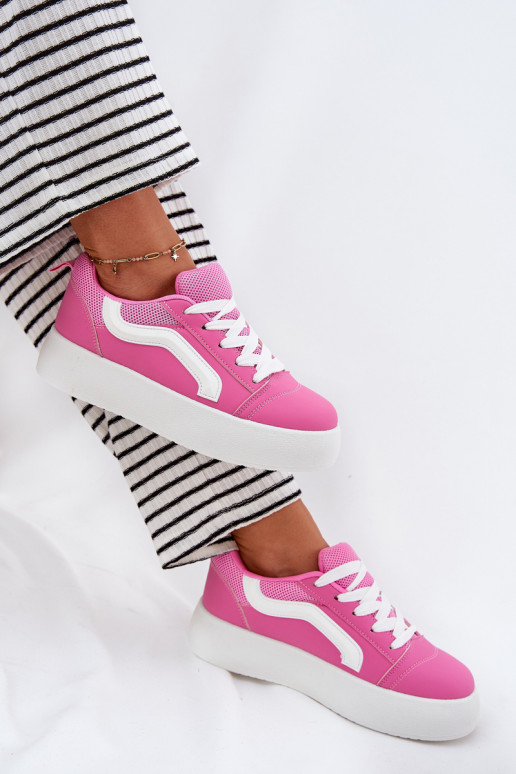 Scarpe modello sneakers Femminile con una piattaforma colore rosa Tellnira