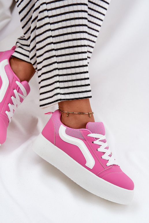 Scarpe modello sneakers Femminile con una piattaforma colore rosa Tellnira